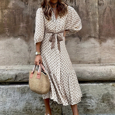 FloraGrace™ Pleated Maxi Dress