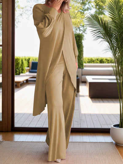 Elyria™ Slit Round Neck Lounge Set