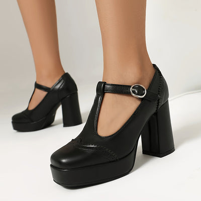 Eleganzia™ Mary-Jane Block Heel Pumps