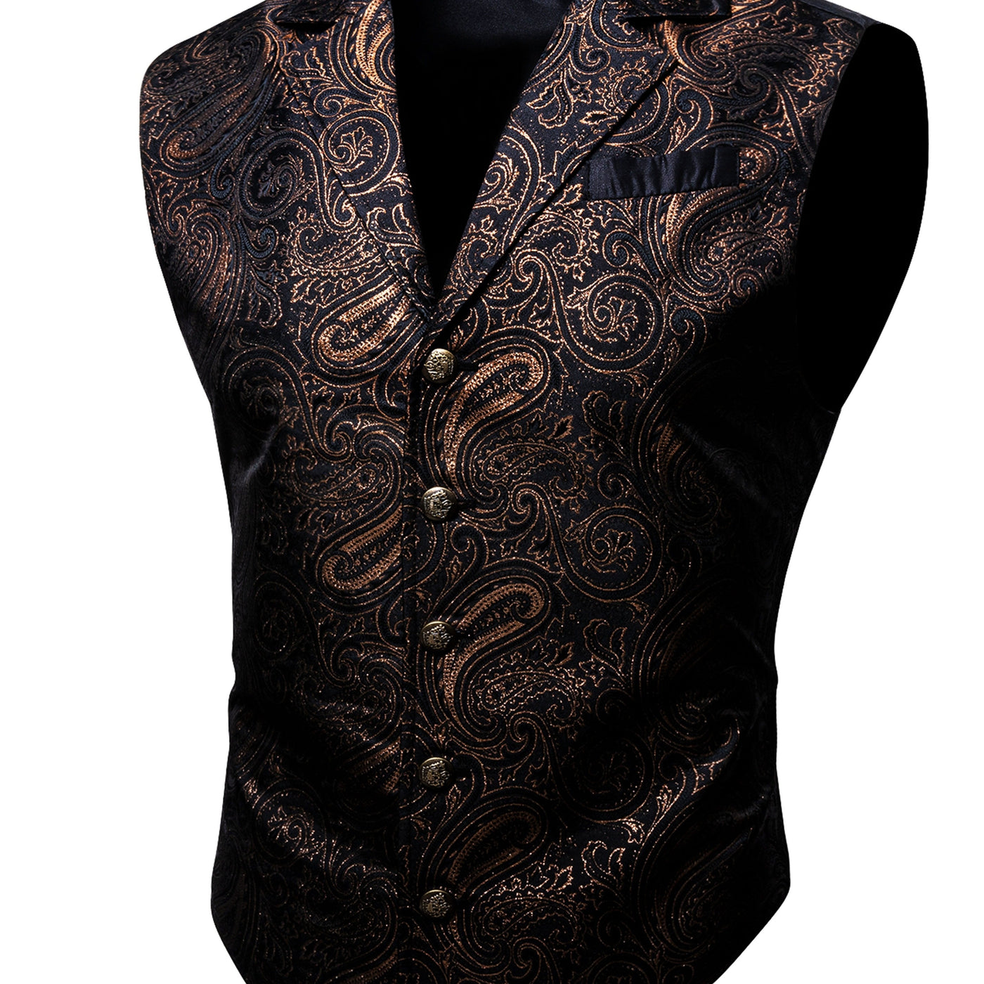 VictorianElegance™ Green Satin Jacquard Waistcoat