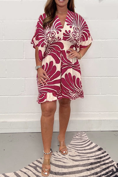 LuxeVibe™ V-Neck Printed Jumpsuit