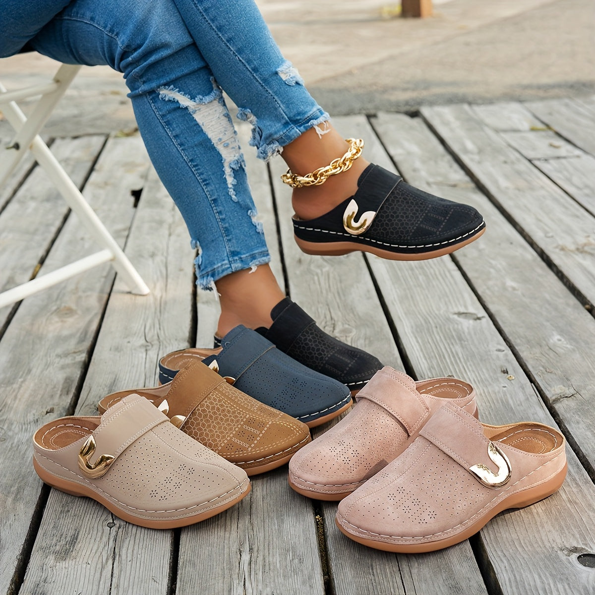 StrideUp™ Casual Wedges