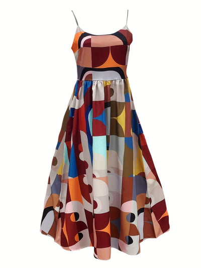BohoCharm™ Retro Geometric Spaghetti Strap Dress