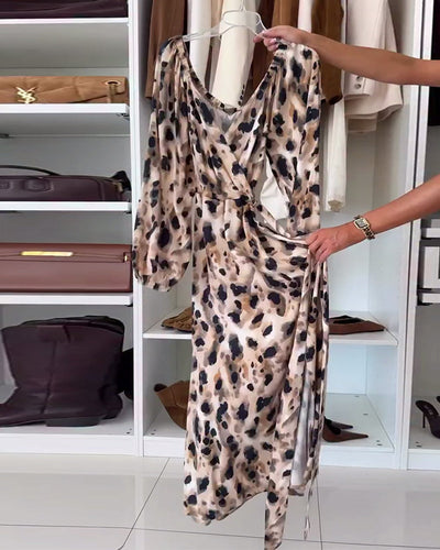 Serenelle™ | Printed V-Neck Elegance Dress