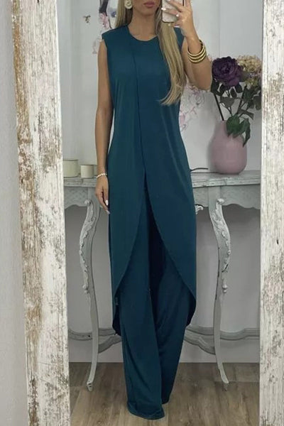 Vela™ Asymmetrical O-Neck Two-Piece Set