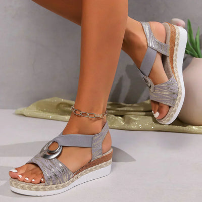 Mavis - Snake Print Platform Orthopedic Sandals