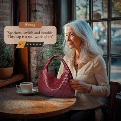 Tessa - Elegant PU Leather Woven Tote Bag