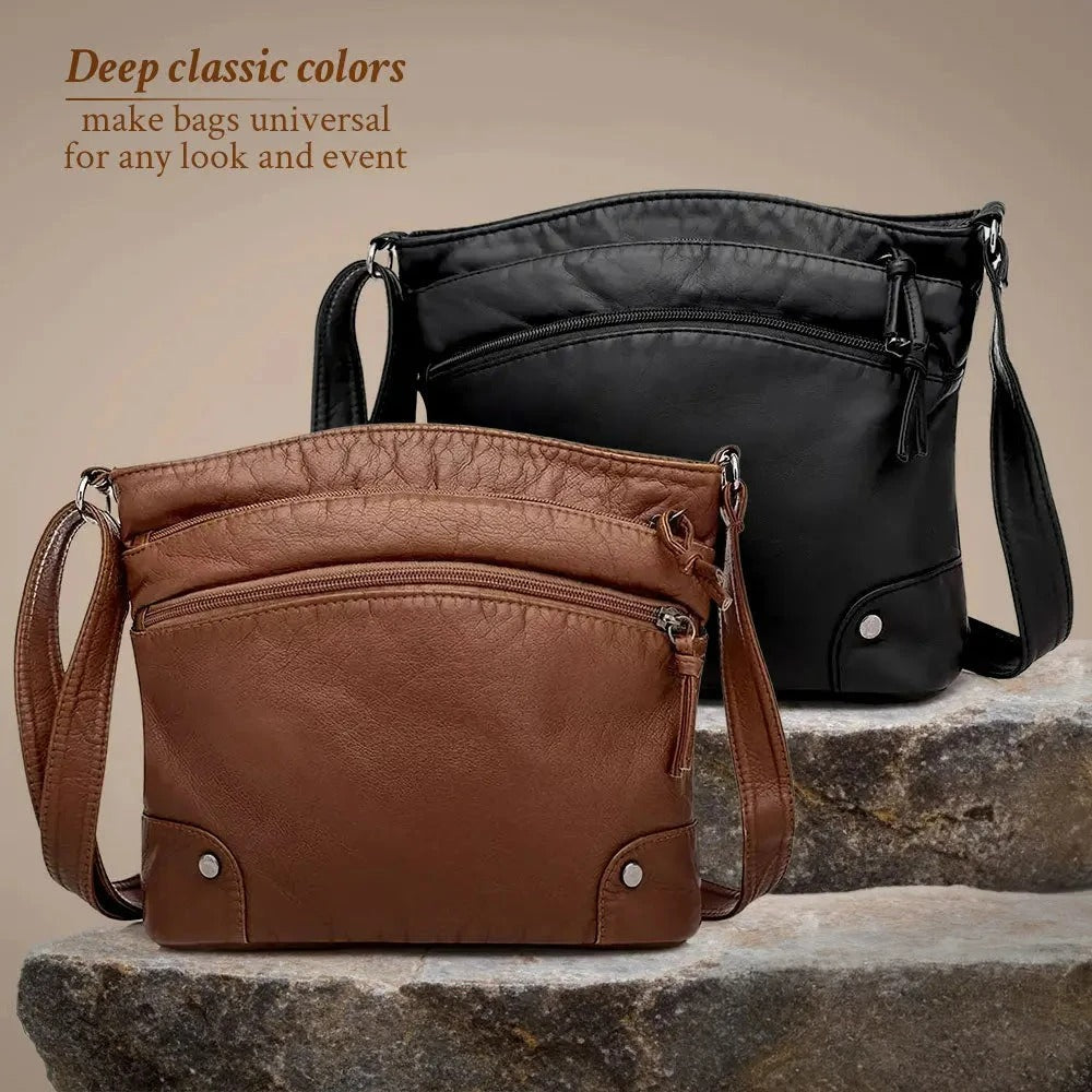 Isla - Functional Large Capacity Leather Shoulder Bag