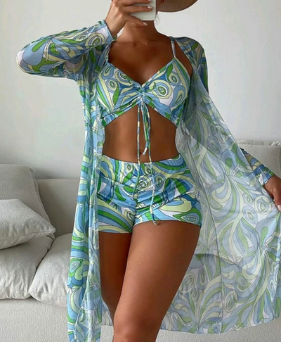 Sienna | Floral Fantasy 3-Piece Bikini Set