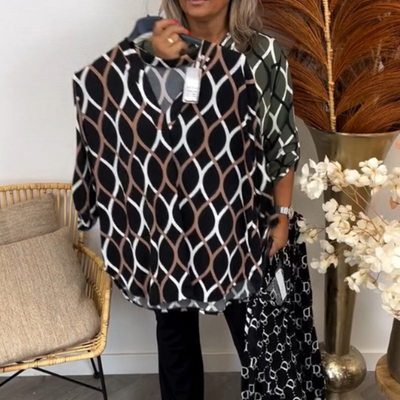 Bella | GEOMETRIC LONG SLEEVE BLOUSE FOR ELEGANT EVERYDAY STYLE
