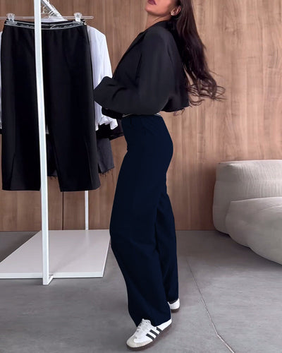 Serena™ Casual Solid Color Straight Pants