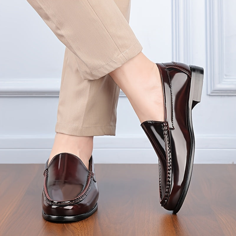 BritGent™ Burgundy Slip-On Loafers