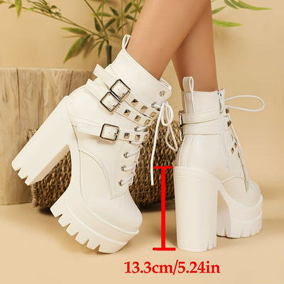 BoldStride™ Punk-Inspired Lace-Up Boots