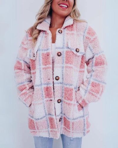 Elinara™ – Cozy Polar Fleece Plaid Jacket