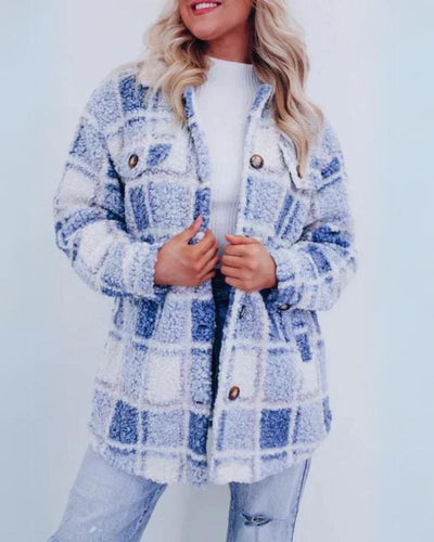 Elinara™ – Cozy Polar Fleece Plaid Jacket