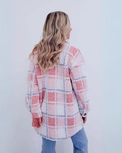 Elinara™ – Cozy Polar Fleece Plaid Jacket
