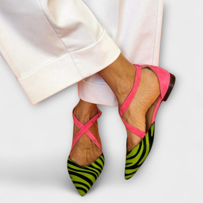 Sil | Strapped Zebra Loafers
