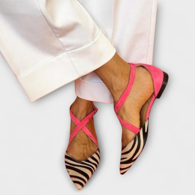 Sil | Strapped Zebra Loafers