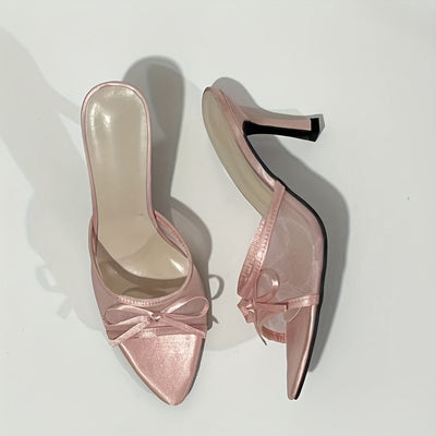 LuxeBow™ Women’s Mesh Open-Toe High Heels