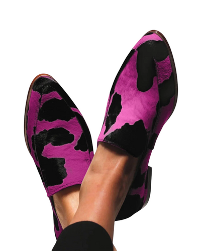 Puck | Cow Print Loafers
