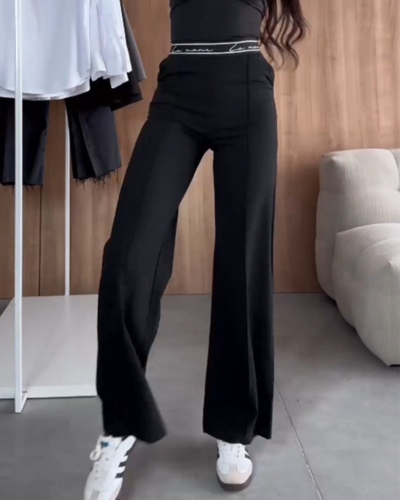 Serena™ Casual Solid Color Straight Pants