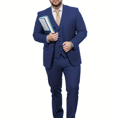 GrandeurFit™ Plus-Size 3-Piece Suit Set