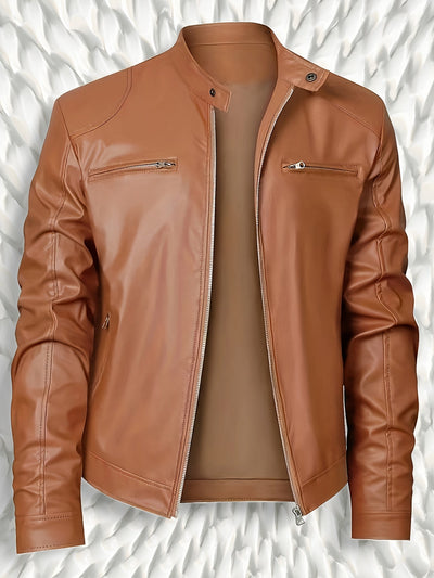 RetroEdge™ Men’s Stand Collar Bomber Jacket