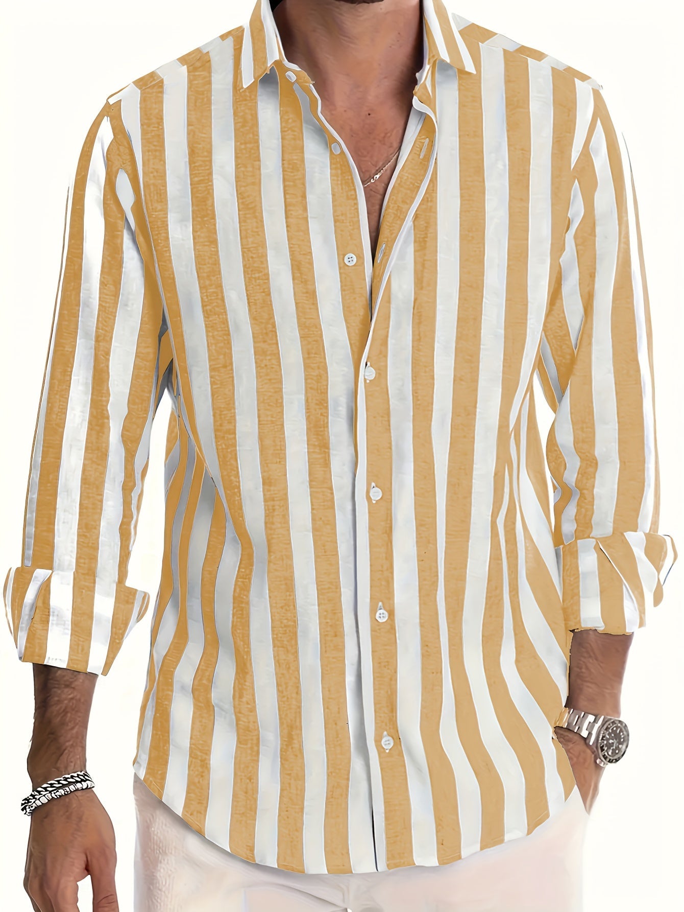 StripeEase™ Men’s Casual Shirt
