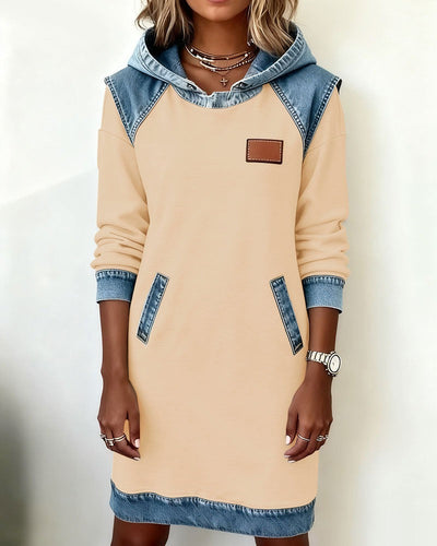 DenimEase™ | Casual Hooded Denim Dress