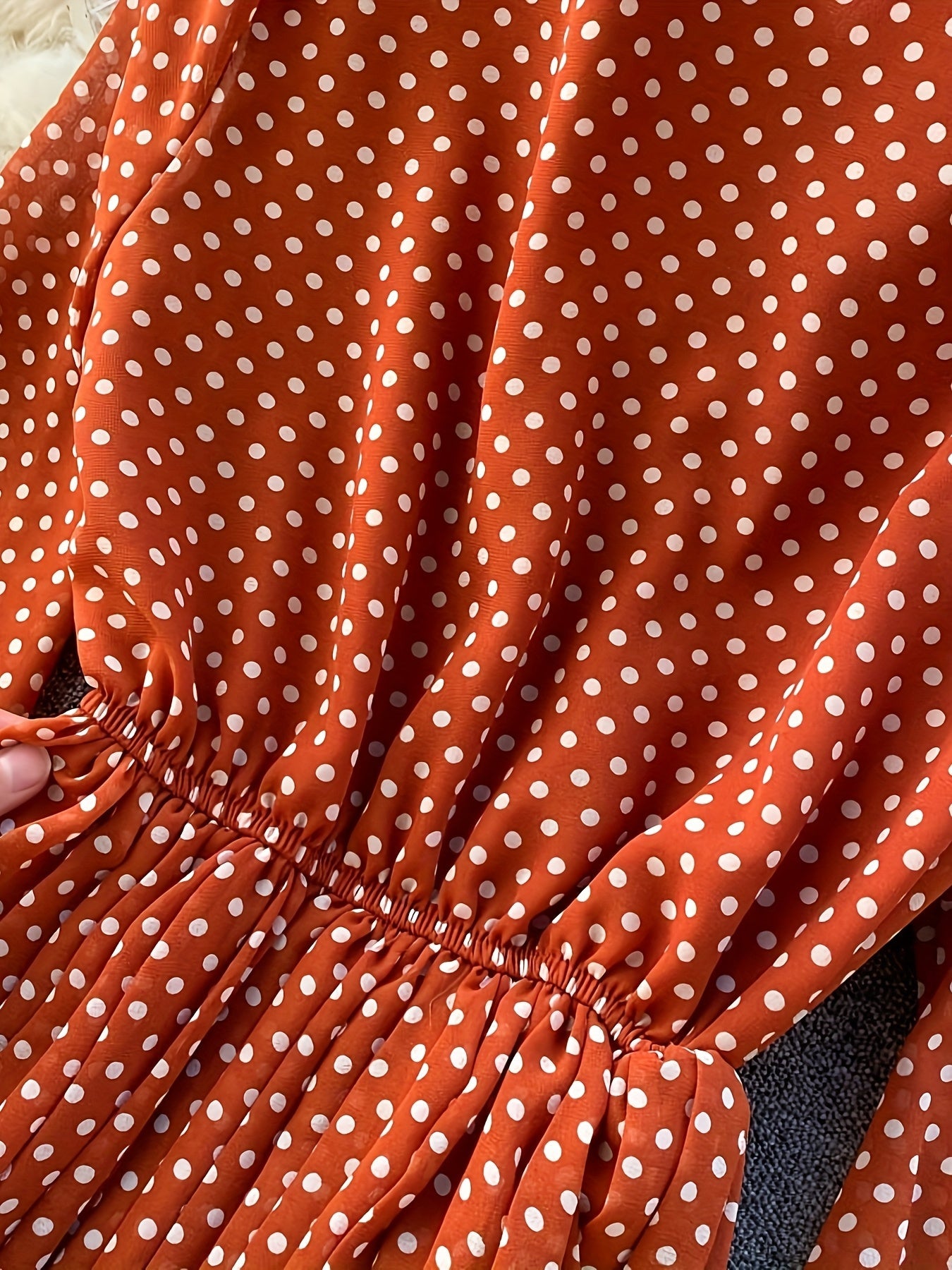 PolkaGrace™ Burgundy Maxi Dress