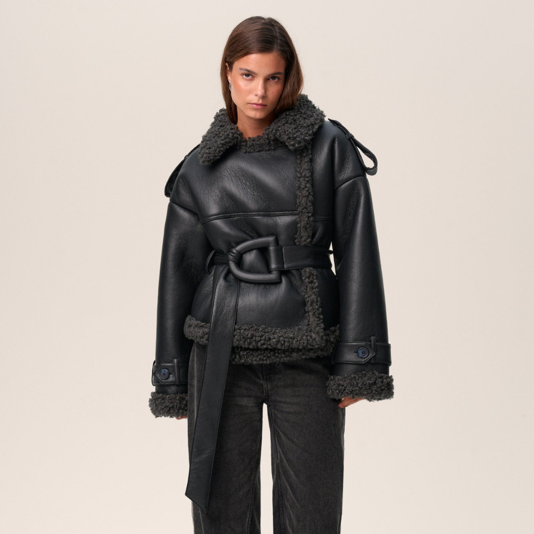 Elvira™ | Belted Shearling Coat
