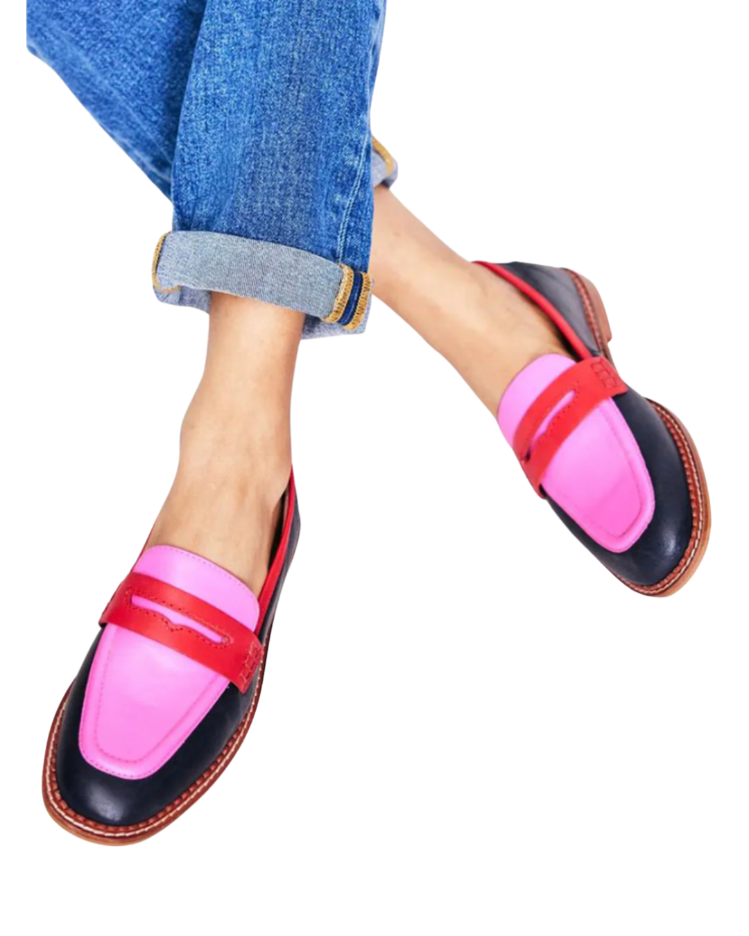 Lunessa | Black Loafers with Color Accent