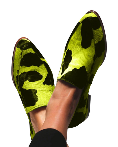 Puck | Cow Print Loafers