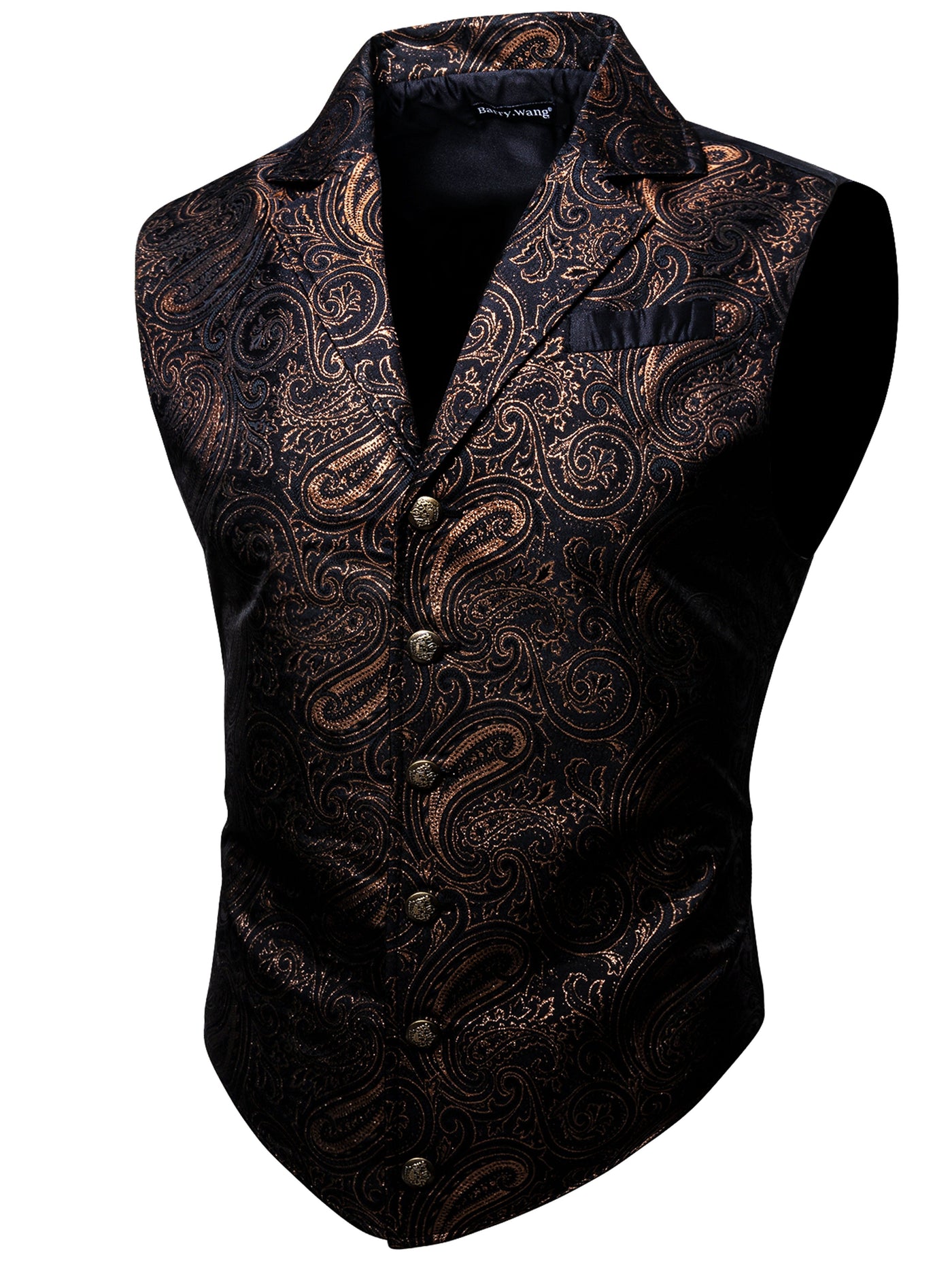 VictorianElegance™ Green Satin Jacquard Waistcoat