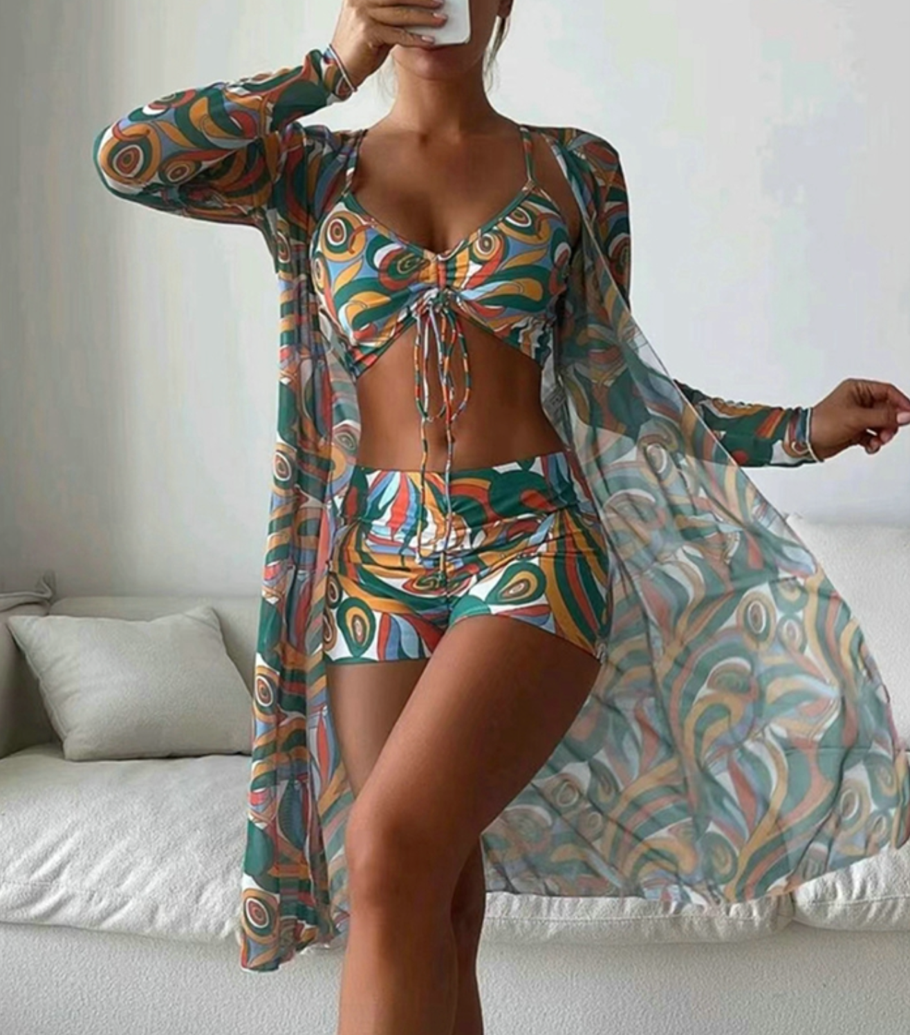 Sienna | Floral Fantasy 3-Piece Bikini Set