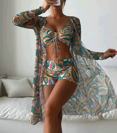 Sienna | Floral Fantasy 3-Piece Bikini Set