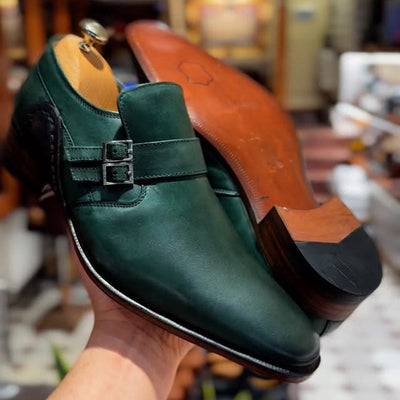 GentStep™ Low Heeled Leather Buckle Shoes