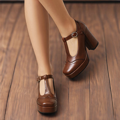 Eleganzia™ Mary-Jane Block Heel Pumps