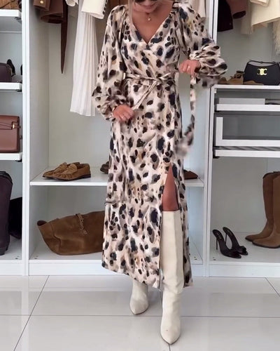 Serenelle™ | Printed V-Neck Elegance Dress