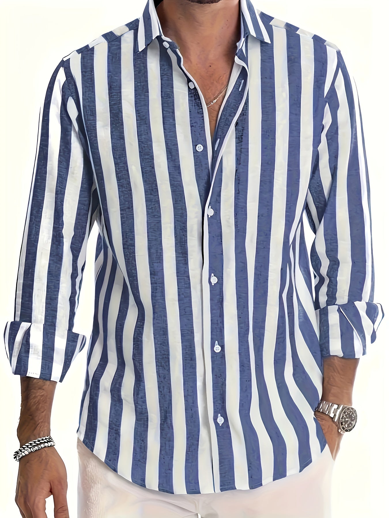 StripeEase™ Men’s Casual Shirt