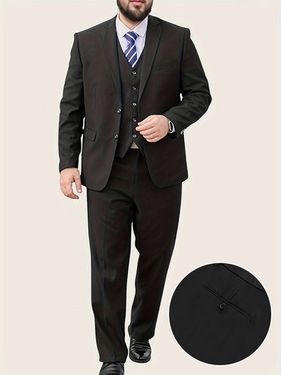 GrandeurFit™ Plus-Size 3-Piece Suit Set