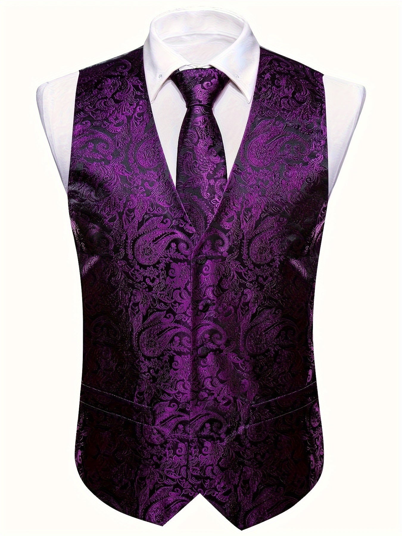 Regalia™ Purple Paisley Jacquard Vest Set
