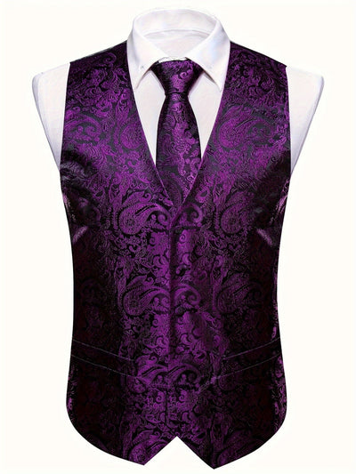 Regalia™ Purple Paisley Jacquard Vest Set