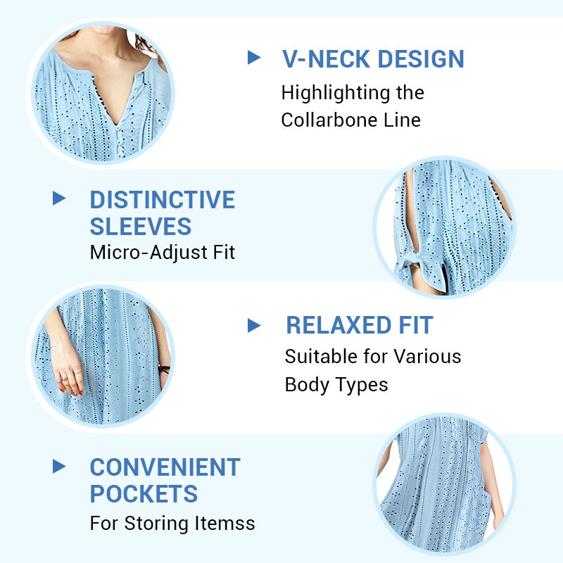 Eleganza™ V-Neck Hollow Dress