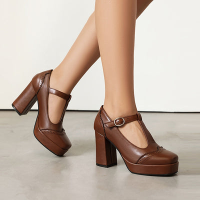 Eleganzia™ Mary-Jane Block Heel Pumps
