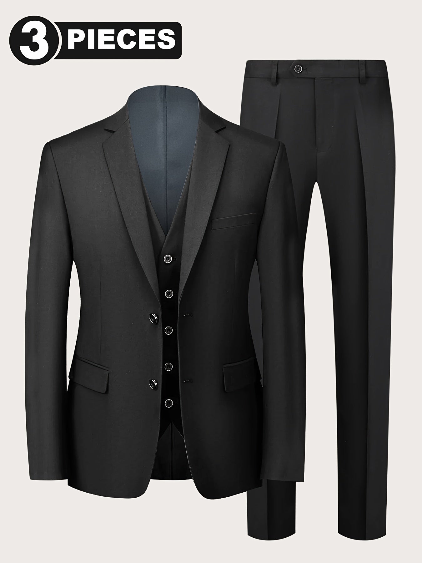 GrandeurFit™ Plus-Size 3-Piece Suit Set