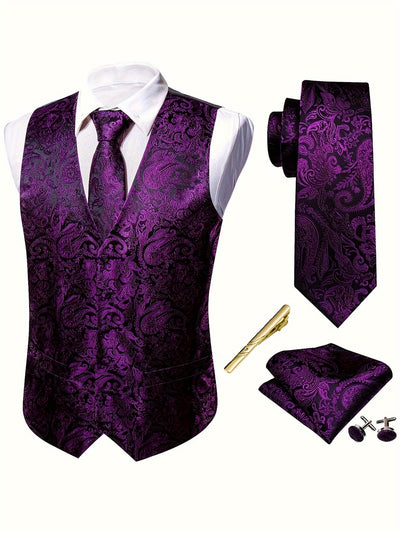 Regalia™ Purple Paisley Jacquard Vest Set