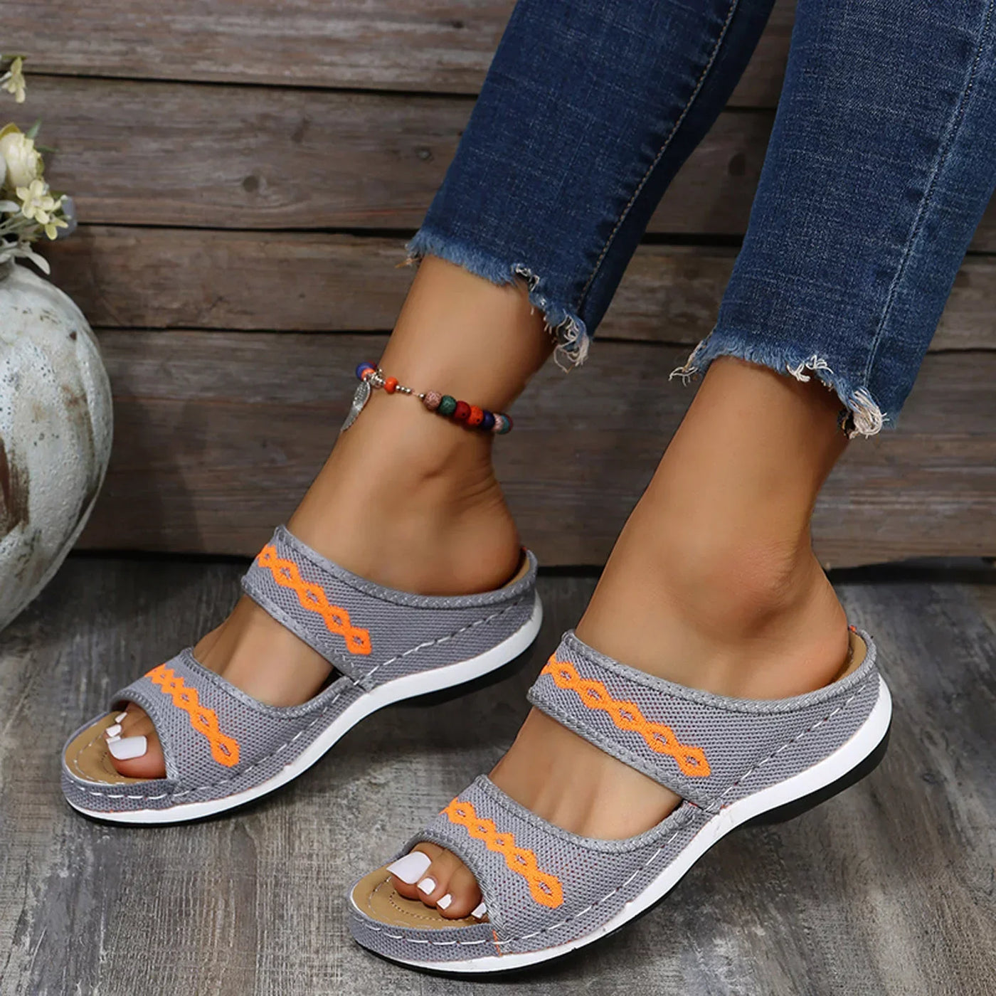 OrthoStride™ | Leather Orthopedic Arch Support Sandals