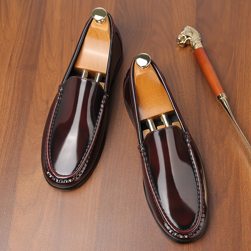 BritGent™ Burgundy Slip-On Loafers