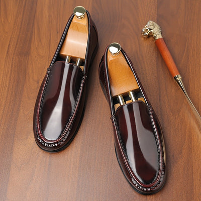 BritGent™ Burgundy Slip-On Loafers
